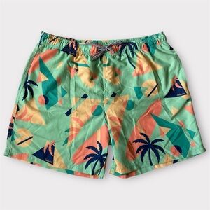 Boardies Swim Shorts Mens XL Retro Pastel Palm Trees Waistband Mesh Lined Trunks